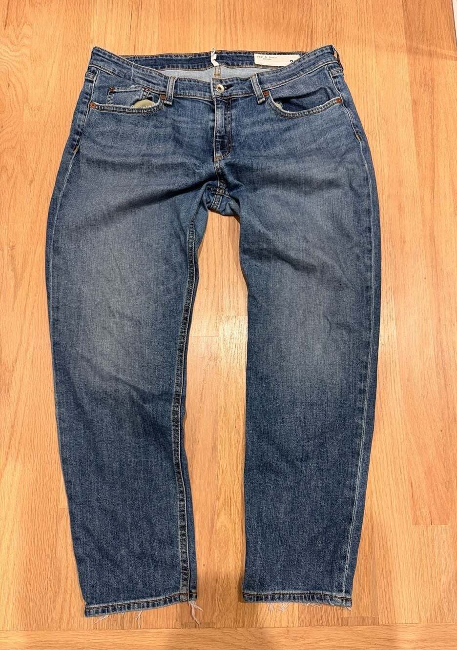 Capsule wardrobe Rag & Bone The Dre Low-Rise Slim Boyfriend Jeans Size 30